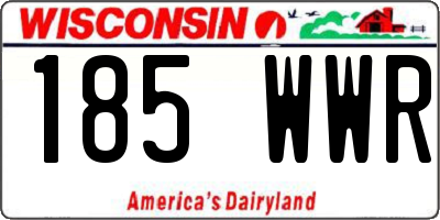 WI license plate 185WWR