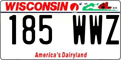 WI license plate 185WWZ