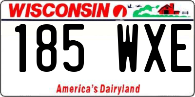WI license plate 185WXE