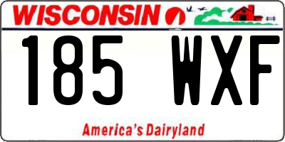 WI license plate 185WXF