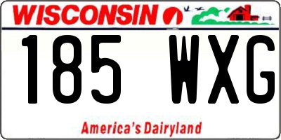 WI license plate 185WXG