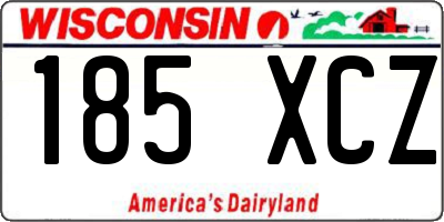 WI license plate 185XCZ