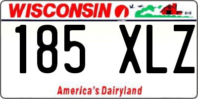 WI license plate 185XLZ