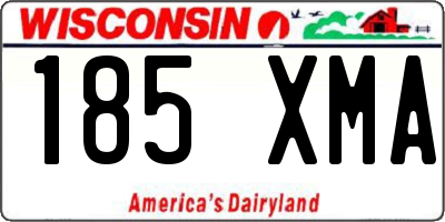 WI license plate 185XMA