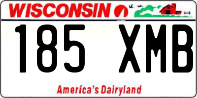 WI license plate 185XMB