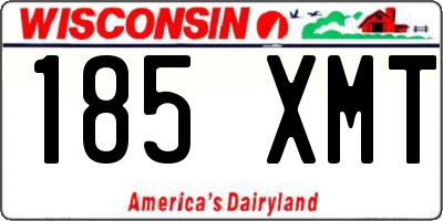 WI license plate 185XMT
