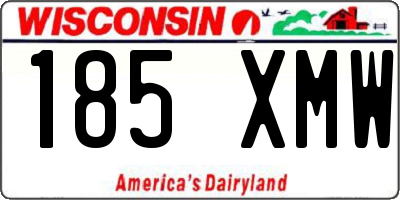 WI license plate 185XMW