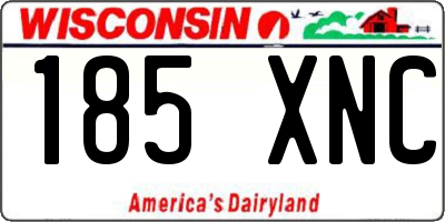 WI license plate 185XNC