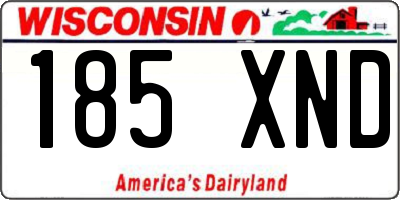 WI license plate 185XND