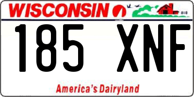 WI license plate 185XNF