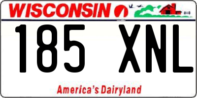 WI license plate 185XNL