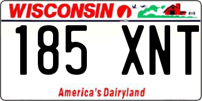 WI license plate 185XNT