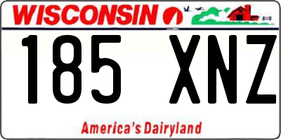 WI license plate 185XNZ
