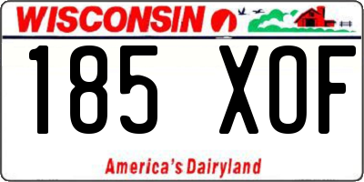 WI license plate 185XOF