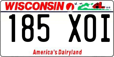 WI license plate 185XOI