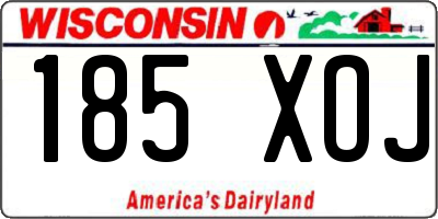 WI license plate 185XOJ