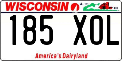 WI license plate 185XOL