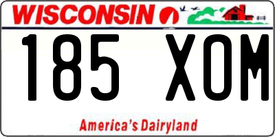 WI license plate 185XOM