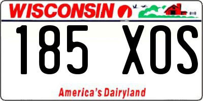 WI license plate 185XOS