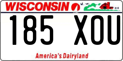 WI license plate 185XOU