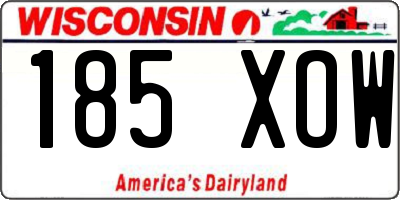 WI license plate 185XOW
