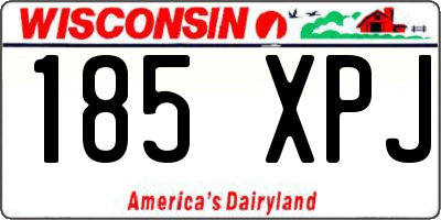 WI license plate 185XPJ