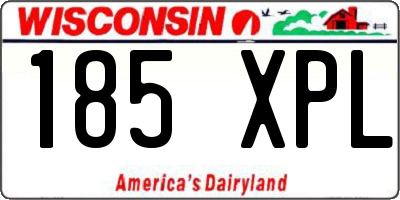 WI license plate 185XPL