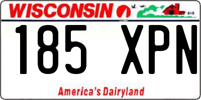 WI license plate 185XPN