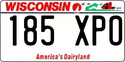 WI license plate 185XPO