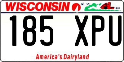 WI license plate 185XPU