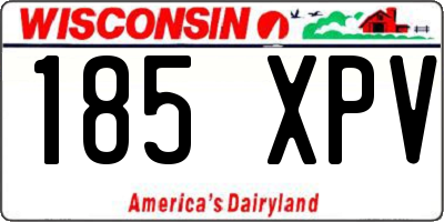 WI license plate 185XPV