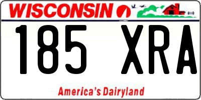 WI license plate 185XRA