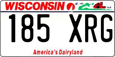 WI license plate 185XRG