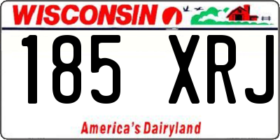 WI license plate 185XRJ