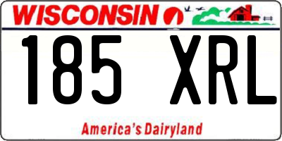 WI license plate 185XRL