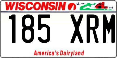 WI license plate 185XRM