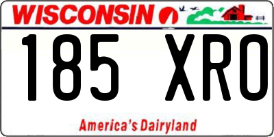 WI license plate 185XRO