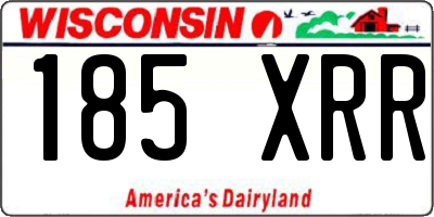 WI license plate 185XRR