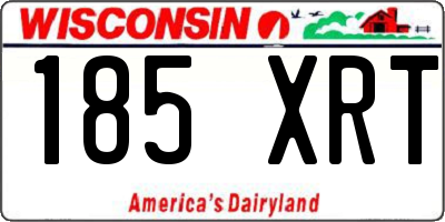 WI license plate 185XRT