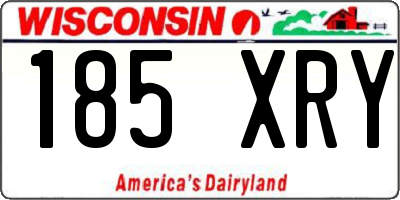 WI license plate 185XRY
