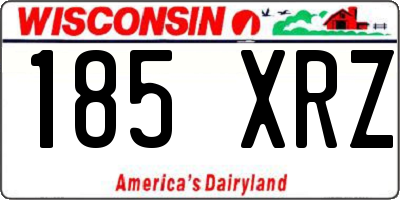 WI license plate 185XRZ
