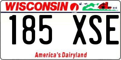 WI license plate 185XSE