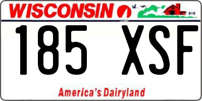 WI license plate 185XSF