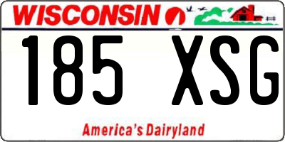 WI license plate 185XSG