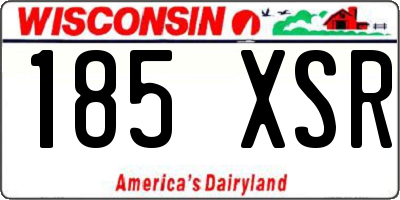 WI license plate 185XSR