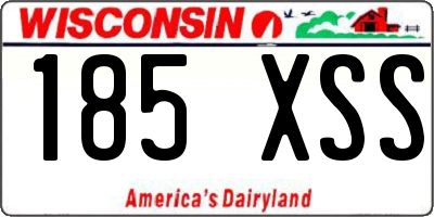 WI license plate 185XSS