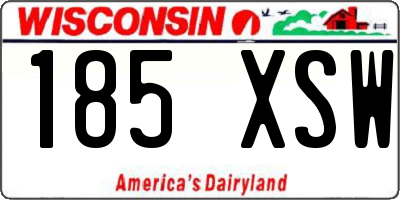 WI license plate 185XSW