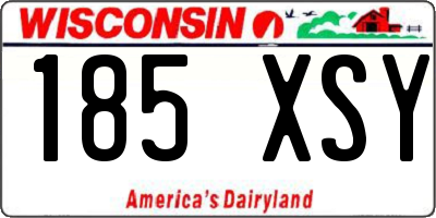 WI license plate 185XSY