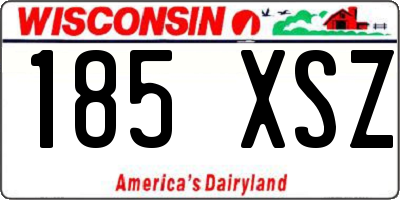 WI license plate 185XSZ