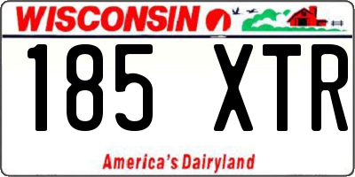 WI license plate 185XTR